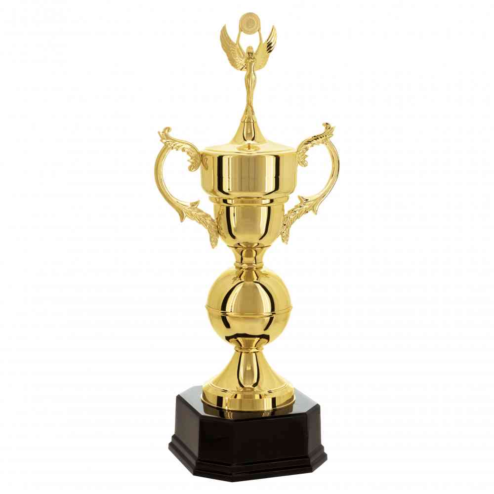 Troféu Dourado com taça e estatueta